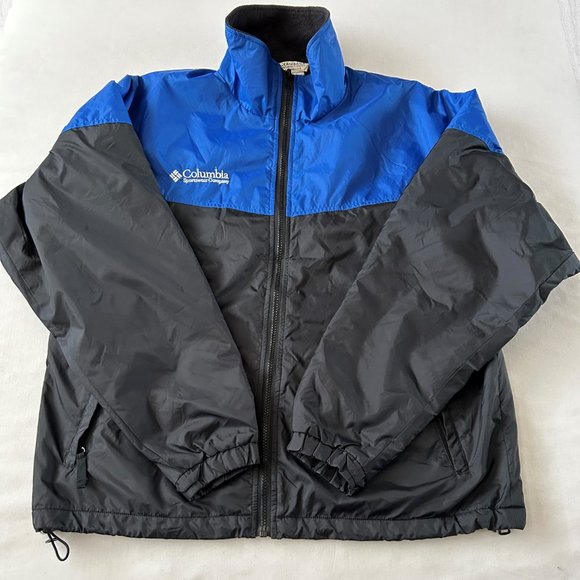 Columbia Men's Black & Blue Long-Sleeve Jacket Angled Zip Pockets Size Large - Picture 3 of 10
